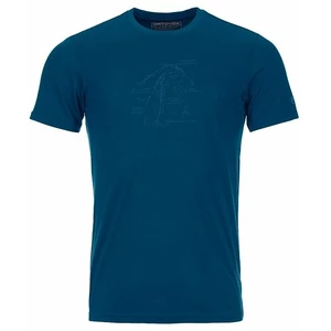 Ortovox Outdoor T-Shirt 120 Tec Lafatscher Topo T-Shirt M Petrol Blue XL