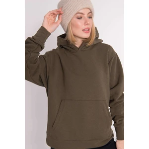 BSL Khaki cotton hooded sweatshirt made of cotton