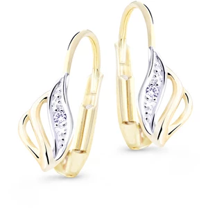 Cutie Jewellery Luxusní zlaté náušnice s třpytivými zirkony Z8024-50-10-X-1