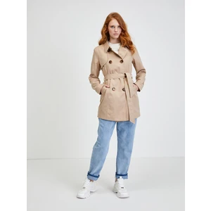 Beige Short Trench coat with binding ONLY Valerie - Women