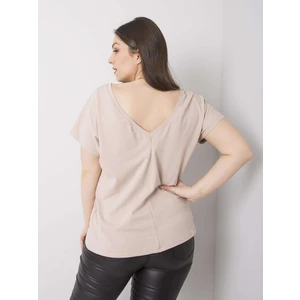 Plus size beige cotton t-shirt