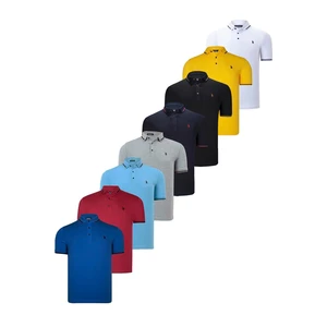 SET OF EIGHT T8586 DEWBERRY MEN'S T-SHIRT-BLACK-WHITE-NAVY-BURGUNDY-GREY-LIGHT BLUE-YELLOW-SAKS