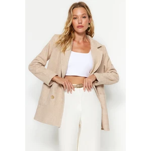 Trendyol Ecru Regular Woven Lined Blazer Jacket