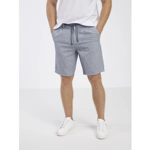 Grey-blue men's brindle shorts with linen ONLY & SONS Leo - Men