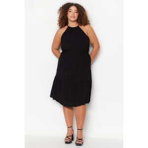 Trendyol Curve Black Halterneck Woven Dress