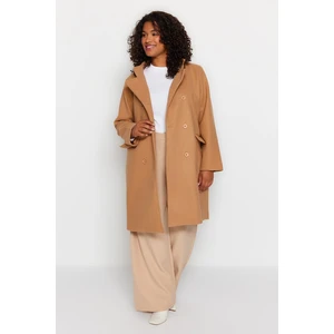 Trendyol Curve Camel Button Close Coat