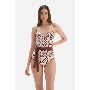 Dagi Brown - Ecru Lined Swimsuit