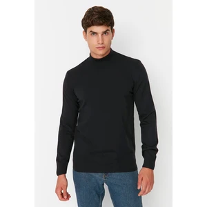 Trendyol Navy Blue Men's Slim Fit Half Turtleneck Basic Knitwear Sweater