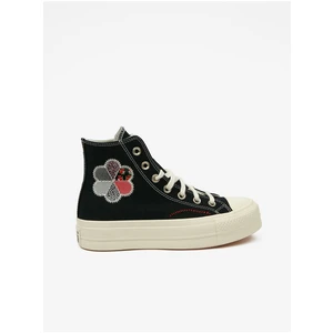 Black Women's Ankle Sneakers on the Converse platform Chuck Taylor - Women