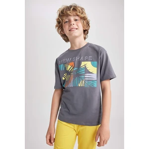 DEFACTO Boy Oversize Fit Crew Neck Printed Short Sleeve T-Shirt