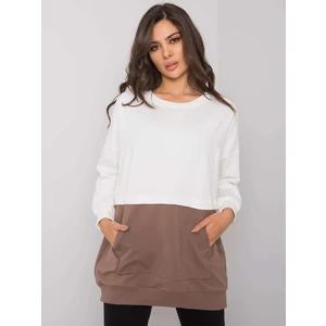 Ecru-brown Hartsville RUE PARIS pouch pocket sweatshirt