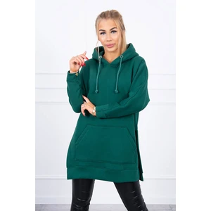 Insulated sweatshirt with slits on the sides green