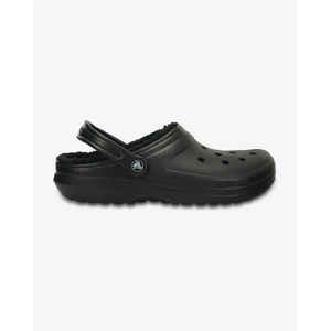 Black slippers with artificial fur Crocs - unisex