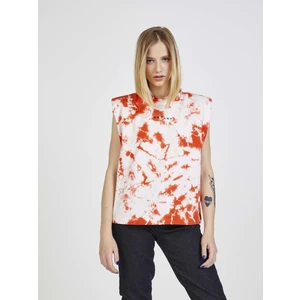 Orange-White Women's Batik T-Shirt Replay - Women