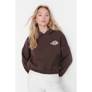 Trendyol Sweatshirt - Brown - Relaxed fit