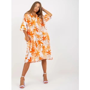 Orange thin oversize viscose dress