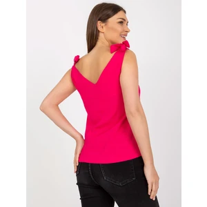 Fuchsia top RUE PARIS with tie straps