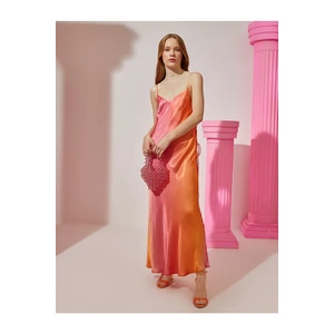 Koton Rachel Araz X - Long Satin Dress with Tie Detail