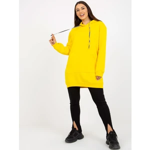 Yellow Oversized Kangaroo Long Hoodie