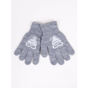 Yoclub Kids's Boys' Five-Finger Gloves With Reflector RED-0237C-AA50-004