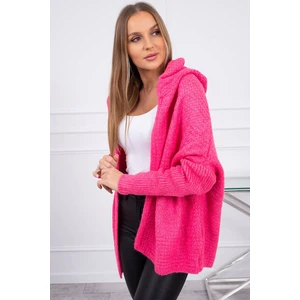 Bat sleeve hooded sweater with fuchsia sleeve