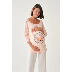 Dagi Plus Size T-Shirt - Pink - Regular fit