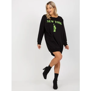 Black and green oversize long sweatshirt