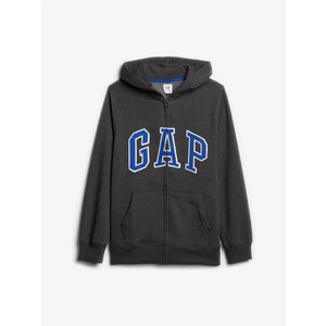 Černá klučičí mikina GAP Logo zip hoodie