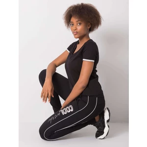Black women's sweatpants with an application