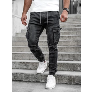 Blugi joggers negri cargo Bolf TF057