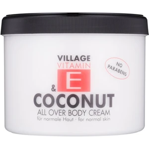 Village Vitamin E Coconut tělový krém bez parabenů 500 ml