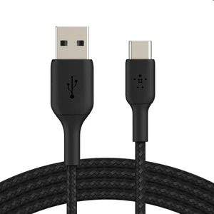 BELKIN kabel oplétaný USB-C - USB-A, 3m, černý