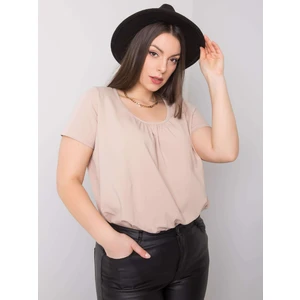 Beige oversize cotton blouse