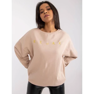 Ladies' beige sweatshirt with Damiette inscription