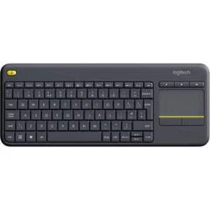 Klávesnica Logitech K400+, integrovaný touchpad, tlačidlá myši, tlačidla multimédií, čierna