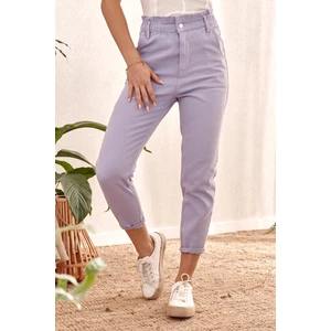 Jeans with elastic waistband lilac