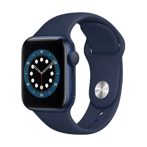 Apple Watch Series 6 GPS, 44mm Blue Aluminium Case with Deep Navy Sport Band - Regular