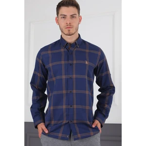 G656 DEWBERRY MEN'S SHIRT-LACİVERT- COFFEE