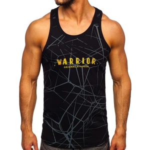 Maiou tank top negru cu imprimeu Bolf 14852