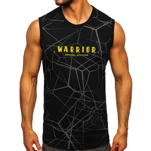 Maiou negru tank top cu imprimeu Bolf 14813