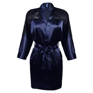 DKaren Woman's Housecoat Marion Navy Blue