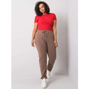 Dark beige women&#39;s plus size sweatpants