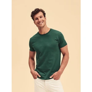 Green men's t-shirt in combed cotton Iconic with Fruit of the Loom sleeve