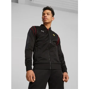 Black Mens Zipper Sweatshirt Puma Ferrari Race MT7 - Men