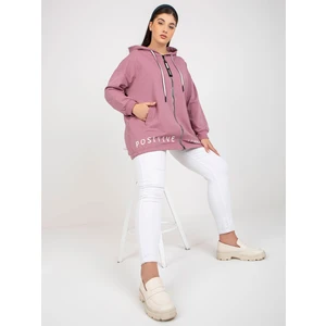 Dusty pink zipper sweatshirt plus sizes