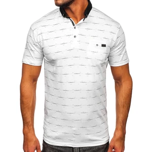 Tricou polo alb cu imprimeu Bolf 192472