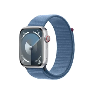 Apple Watch S9 Cell/45mm/Silver/Sport Band/Winter Blue