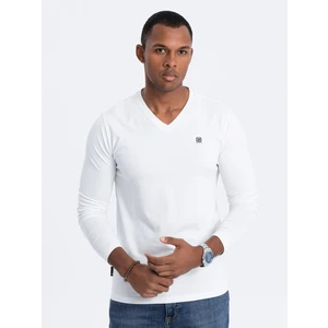 Ombre Men's V-NECK Longsleeve - white