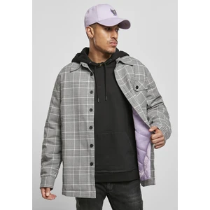 Plaid quilted shirt jacket black/white