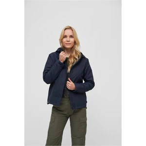 Women's windbreaker with navy front zipper